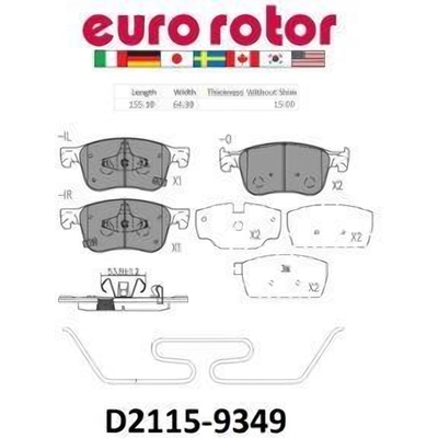 Front Ceramic Pads by EUROROTOR - ID2115H pa1