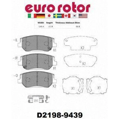 Front Ceramic Pads by EUROROTOR - ID2198H pa1