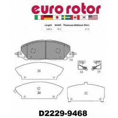 Front Ceramic Pads by EUROROTOR - ID2229H pa1