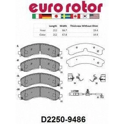 Front Ceramic Pads by EUROROTOR - ID2250HS pa1