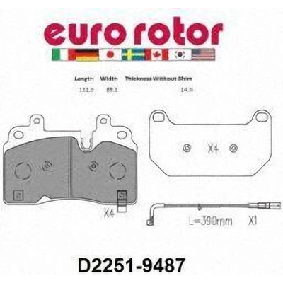Front Ceramic Pads by EUROROTOR - ID2251S pa1