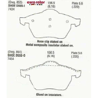 Front Ceramic Pads by EUROROTOR - ID555A pa3