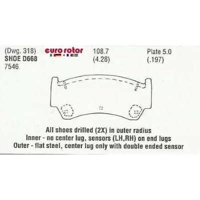 Front Ceramic Pads by EUROROTOR - ID668 pa3