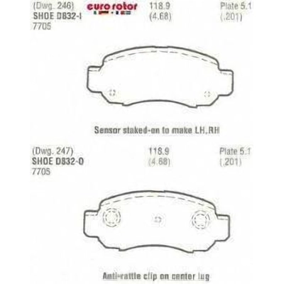 Front Ceramic Pads by EUROROTOR - ID832 pa3