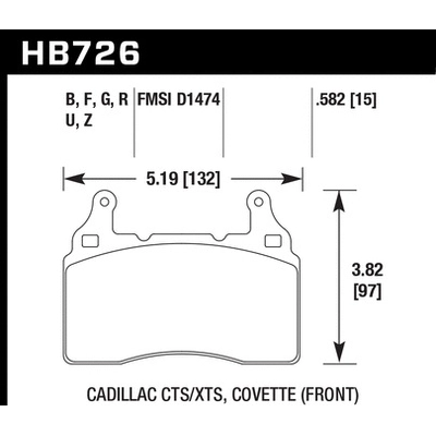 Front Ceramic Pads by HAWK PERFORMANCE - HB726Z.582 pa1