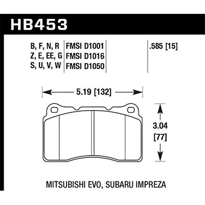 Plaquettes avant en céramique  by HAWK PERFORMANCE - HB453Z.585 pa17