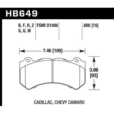 Front Ceramic Pads by HAWK PERFORMANCE - HB649Z.605 pa6