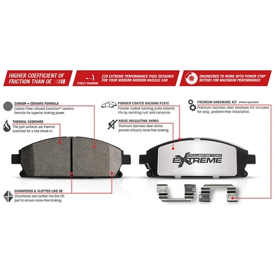 POWER STOP - Z26-1001B - Z26 Street Performance Carbon-Fiber Ceramic Brake Pads pa1