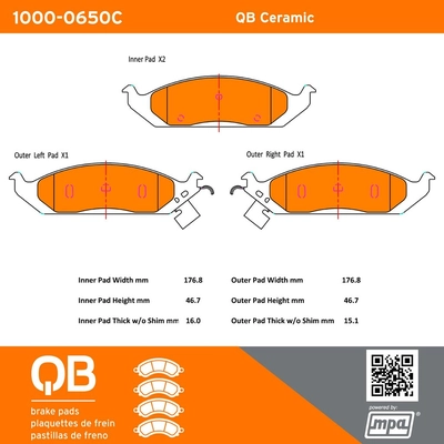 QUALITY-BUILT - 1000-0650C - Front Disc Brake Pad Set pa2