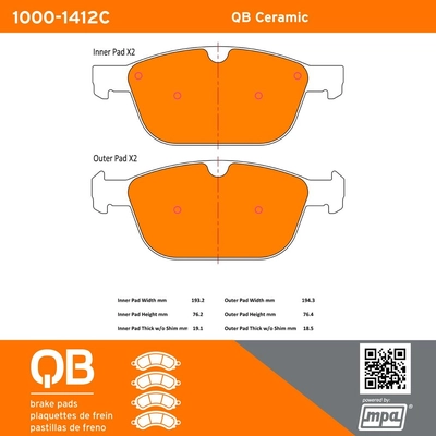 QUALITY-BUILT - 1000-1412C - Front Disc Brake Pad Set pa2