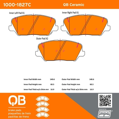 QUALITY-BUILT - 1000-1827C - Front Disc Brake Pad Set pa2