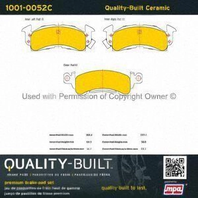 Front Ceramic Pads by QUALITY-BUILT - 1001-0052C pa1