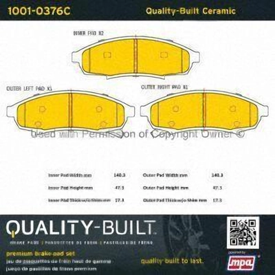 Front Ceramic Pads by QUALITY-BUILT - 1001-0376C pa2