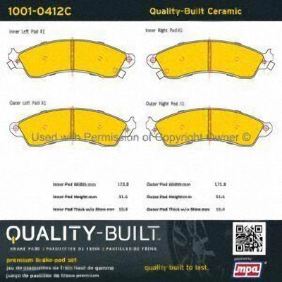 Front Ceramic Pads by QUALITY-BUILT - 1001-0412C pa2