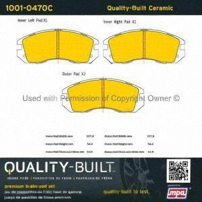 Front Ceramic Pads by QUALITY-BUILT - 1001-0470C pa1