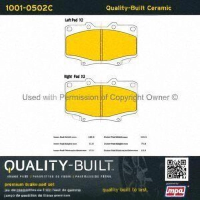 Front Ceramic Pads by QUALITY-BUILT - 1001-0502C pa1