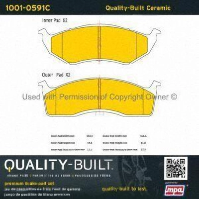 Front Ceramic Pads by QUALITY-BUILT - 1001-0591C pa5