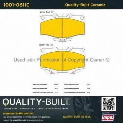Front Ceramic Pads by QUALITY-BUILT - 1001-0611C pa5