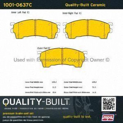 Front Ceramic Pads by QUALITY-BUILT - 1001-0637C pa1