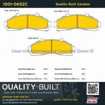 Front Ceramic Pads by QUALITY-BUILT - 1001-0652C pa1