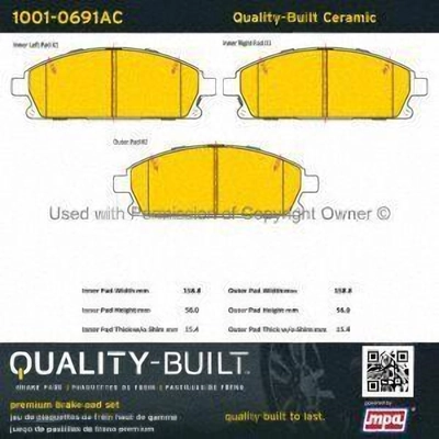 Front Ceramic Pads by QUALITY-BUILT - 1001-0691AC pa1