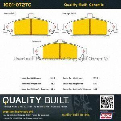 Front Ceramic Pads by QUALITY-BUILT - 1001-0727C pa2