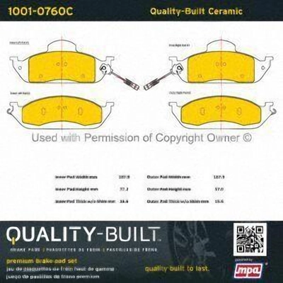 Front Ceramic Pads by QUALITY-BUILT - 1001-0760C pa2