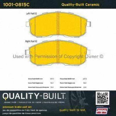 Front Ceramic Pads by QUALITY-BUILT - 1001-0815C pa1