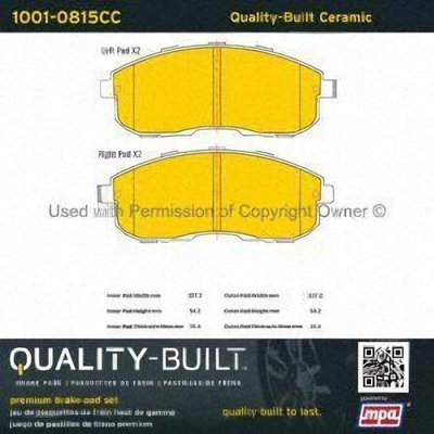 Front Ceramic Pads by QUALITY-BUILT - 1001-0815CC pa1