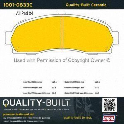 Front Ceramic Pads by QUALITY-BUILT - 1001-0833C pa4