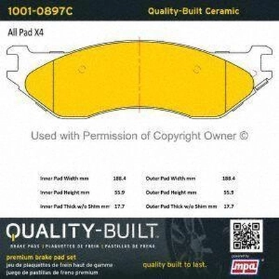 Front Ceramic Pads by QUALITY-BUILT - 1001-0897C pa1