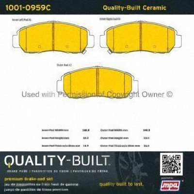 Front Ceramic Pads by QUALITY-BUILT - 1001-0959C pa2