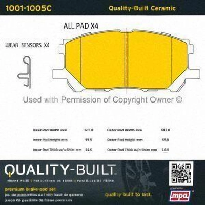 Front Ceramic Pads by QUALITY-BUILT - 1001-1005C pa1
