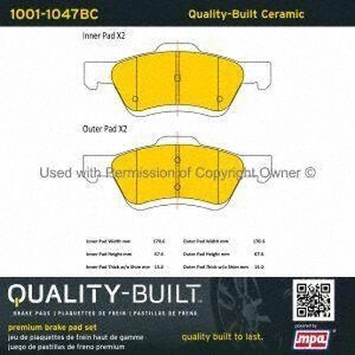 Front Ceramic Pads by QUALITY-BUILT - 1001-1047BC pa2