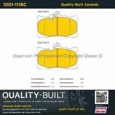 Front Ceramic Pads by QUALITY-BUILT - 1001-1118C pa1