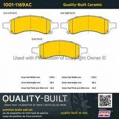 Front Ceramic Pads by QUALITY-BUILT - 1001-1169AC pa1