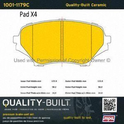 Front Ceramic Pads by QUALITY-BUILT - 1001-1179C pa1