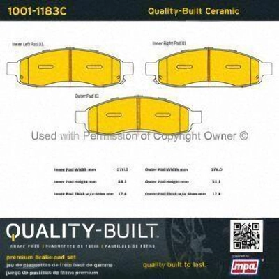 Front Ceramic Pads by QUALITY-BUILT - 1001-1183C pa2