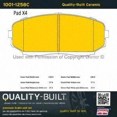 Front Ceramic Pads by QUALITY-BUILT - 1001-1258C pa1