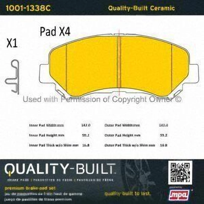 Front Ceramic Pads by QUALITY-BUILT - 1001-1338C pa1