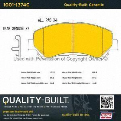 Front Ceramic Pads by QUALITY-BUILT - 1001-1374C pa1