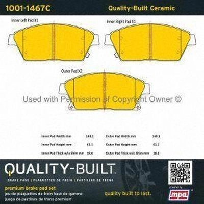 Front Ceramic Pads by QUALITY-BUILT - 1001-1467C pa1