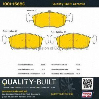Front Ceramic Pads by QUALITY-BUILT - 1001-1568C pa1