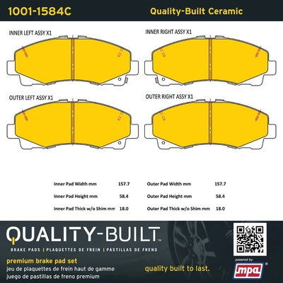 QUALITY-BUILT - 1001-1584C - Front Disc Brake Pad Set pa1