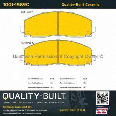 Front Ceramic Pads by QUALITY-BUILT - 1001-1589C pa2