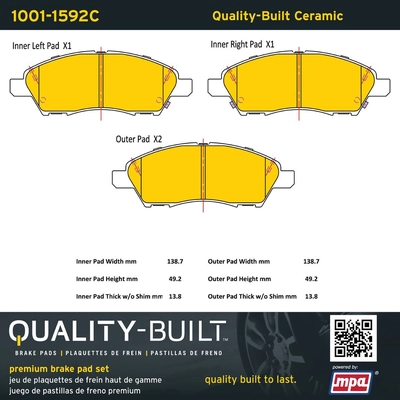 QUALITY-BUILT - 1001-1592C - Front Disc Brake Pad Set pa1