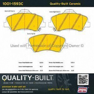 Front Ceramic Pads by QUALITY-BUILT - 1001-1593C pa2