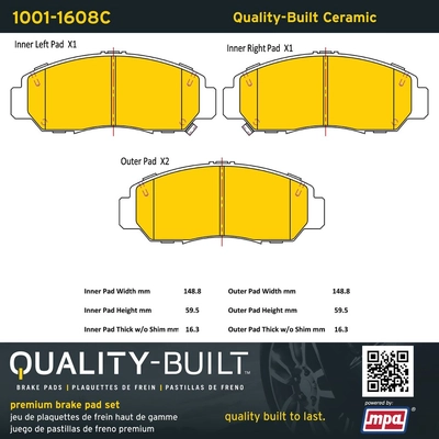 QUALITY-BUILT - 1001-1608C - Front Disc Brake Pad Set pa1