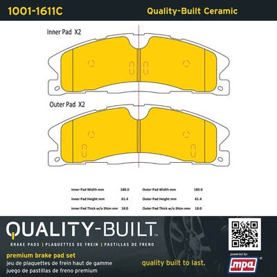 QUALITY-BUILT - 1001-1611C - Front Disc Brake Pad Set pa1