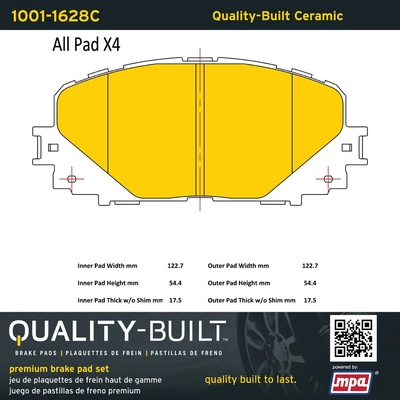 QUALITY-BUILT - 1001-1628C - Front Disc Brake Pad Set pa1